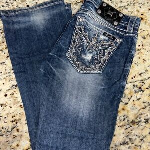 Women's Blue Embellished Jeans